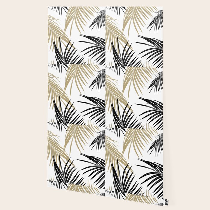 Gold Black Palm Leaves Dream #1 #tropical #decor #art #society6 Wallpaper Gallery Image 2