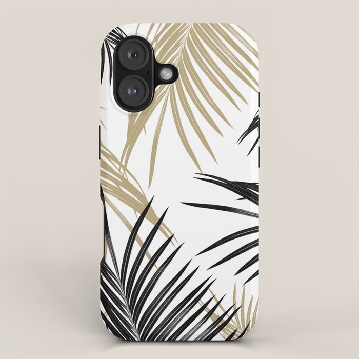 Gold Black Palm Leaves Dream #1 #tropical #decor #art #society6 iPhone Case Gallery Image 1