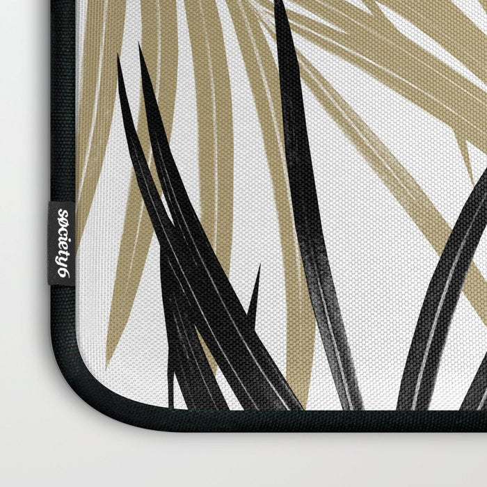 Gold Black Palm Leaves Dream #1 #tropical #decor #art #society6 Laptop Sleeve Gallery Image 3