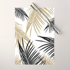 Gold Black Palm Leaves Dream #1 #tropical #decor #art #society6 Wrapping Paper Gallery Image 1