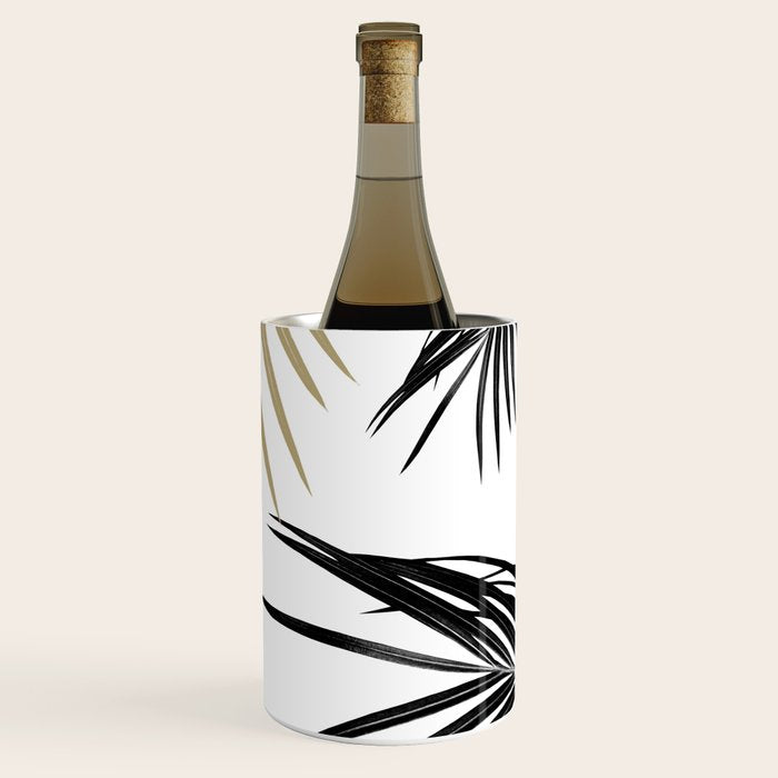 Gold Black Palm Leaves Dream #1 #tropical #decor #art #society6 Wine Chiller Gallery Image 3