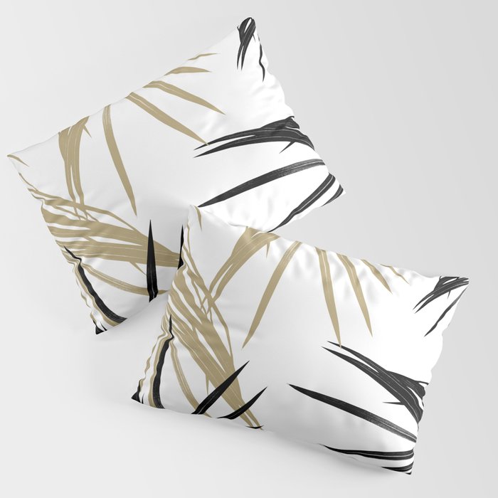 Gold Black Palm Leaves Dream #1 #tropical #decor #art #society6 Pillow Sham Gallery Image 1