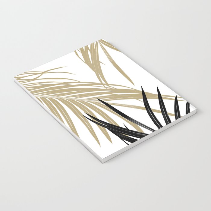 Gold Black Palm Leaves Dream #1 #tropical #decor #art #society6 Notebook Gallery Image 3