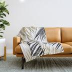 Gold Black Palm Leaves Dream #1 #tropical #decor #art #society6 Throw Blanket Gallery Image 1