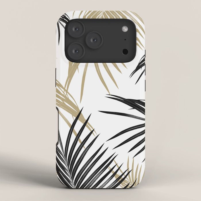 Gold Black Palm Leaves Dream #1 #tropical #decor #art #society6 iPhone Case Gallery Image 3