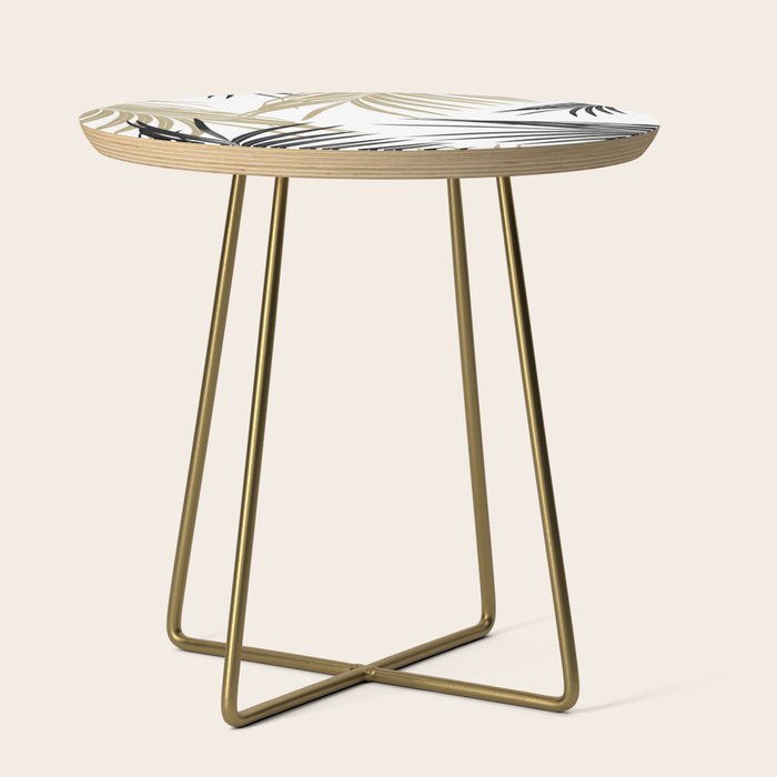Gold Black Palm Leaves Dream #1 #tropical #decor #art #society6 Side Table Gallery Image 1