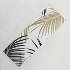 Gold Black Palm Leaves Dream #1 #tropical #decor #art #society6 Yoga Mat Gallery Image 1