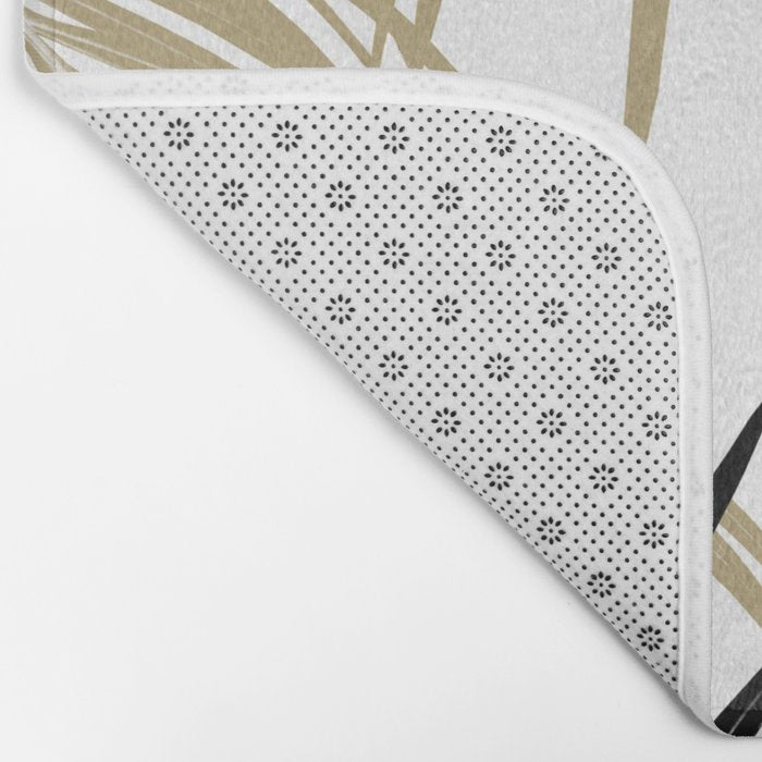 Gold Black Palm Leaves Dream #1 #tropical #decor #art #society6 Bath Mat Gallery Image 2