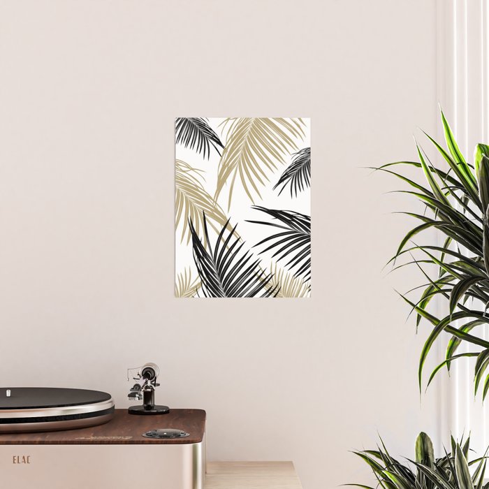 Gold Black Palm Leaves Dream #1 #tropical #decor #art #society6 Poster Gallery Image 2
