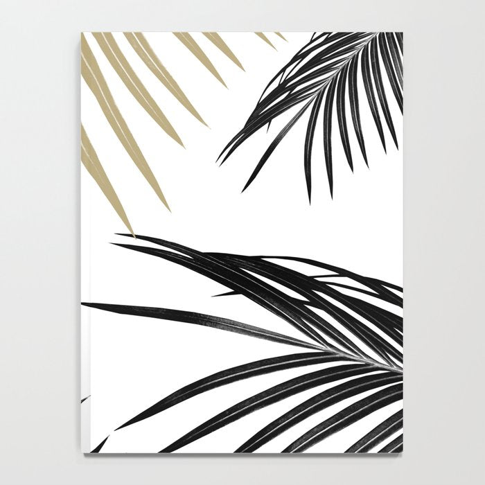 Gold Black Palm Leaves Dream #1 #tropical #decor #art #society6 Notebook Gallery Image 4