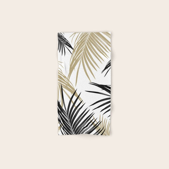 Gold Black Palm Leaves Dream #1 #tropical #decor #art #society6 Bath Towel Gallery Image 1