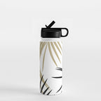 Gold Black Palm Leaves Dream #1 #tropical #decor #art #society6 Water Bottle Gallery Image 1