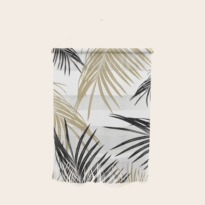 Gold Black Palm Leaves Dream #1 #tropical #decor #art #society6 Wall Hanging Gallery Image 1