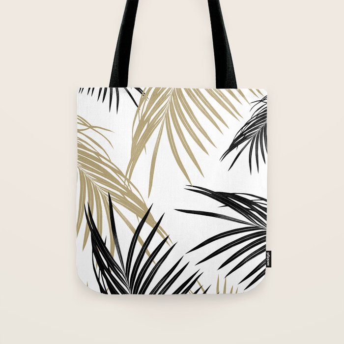 Gold Black Palm Leaves Dream #1 #tropical #decor #art #society6 Tote Bag Gallery Image 1