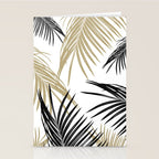 Gold Black Palm Leaves Dream #1 #tropical #decor #art #society6 Stationery Card Gallery Image 2