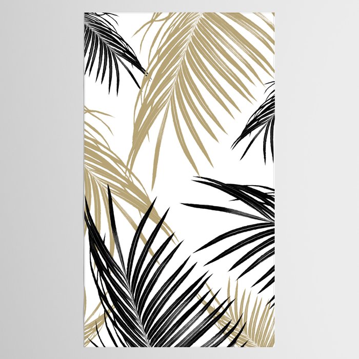 Gold Black Palm Leaves Dream #1 #tropical #decor #art #society6 Tablecloth Gallery Image 2