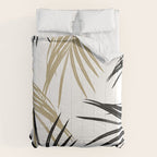 Gold Black Palm Leaves Dream #1 #tropical #decor #art #society6 Comforter Gallery Image 6