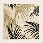 Gold Black Palm Leaves Dream #1 #tropical #decor #art #society6 Wood Wall Art Gallery Image 1