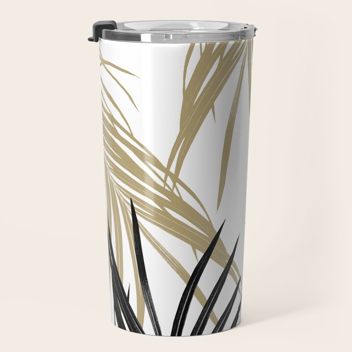 Gold Black Palm Leaves Dream #1 #tropical #decor #art #society6 Travel Mug Gallery Image 3