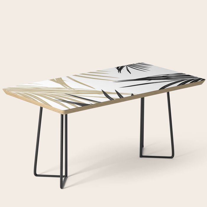 Gold Black Palm Leaves Dream #1 #tropical #decor #art #society6 Coffee Table Gallery Image 1