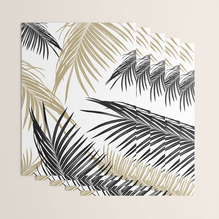 Gold Black Palm Leaves Dream #1 #tropical #decor #art #society6 Wrapping Paper Gallery Image 3