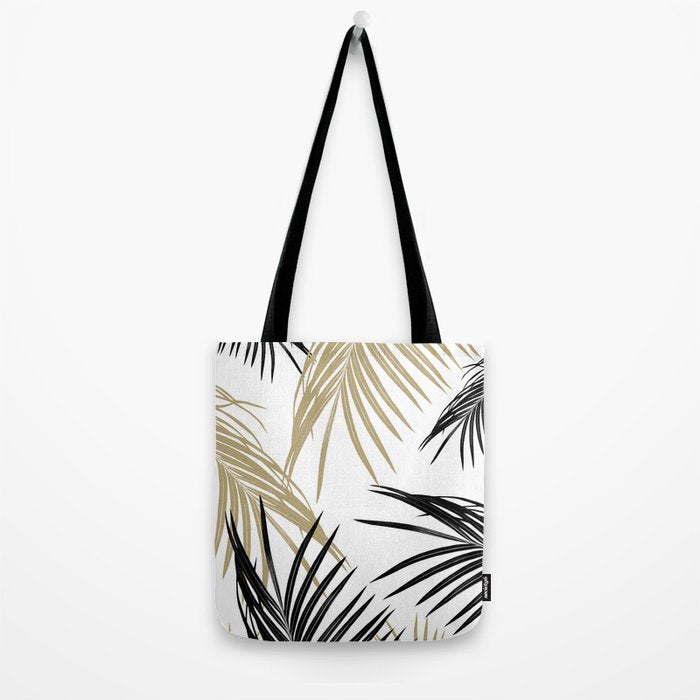 Gold Black Palm Leaves Dream #1 #tropical #decor #art #society6 Tote Bag Gallery Image 2