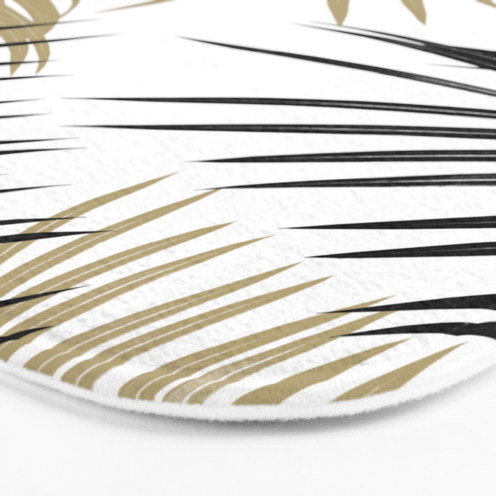 Gold Black Palm Leaves Dream #1 #tropical #decor #art #society6 Bath Mat Gallery Image 3