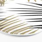 Gold Black Palm Leaves Dream #1 #tropical #decor #art #society6 Bath Mat Gallery Image 3
