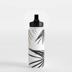 Gold Black Palm Leaves Dream #1 #tropical #decor #art #society6 Water Bottle Gallery Image 2