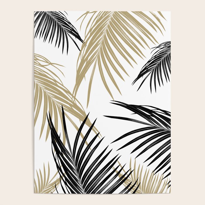 Gold Black Palm Leaves Dream #1 #tropical #decor #art #society6 Poster Gallery Image 4