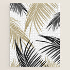 Gold Black Palm Leaves Dream #1 #tropical #decor #art #society6 Jigsaw Puzzle Gallery Image 1