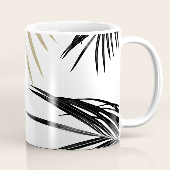 Gold Black Palm Leaves Dream #1 #tropical #decor #art #society6 Coffee Mug Gallery Image 1