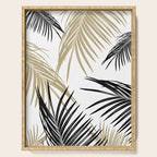 Gold Black Palm Leaves Dream #1 #tropical #decor #art #society6 Serving Tray Gallery Image 1