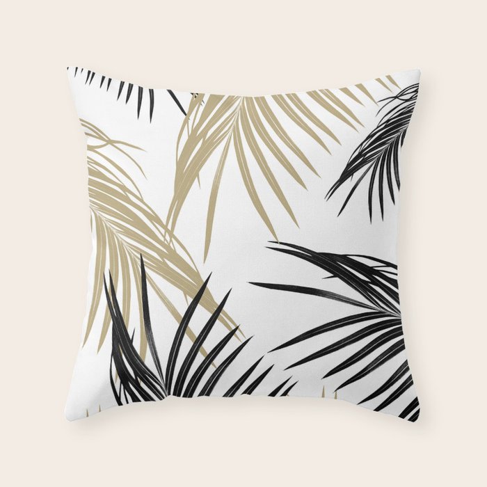 Gold Black Palm Leaves Dream #1 #tropical #decor #art #society6 Throw Pillow Gallery Image 6