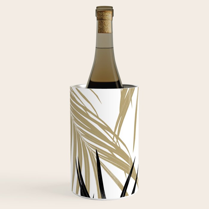 Gold Black Palm Leaves Dream #1 #tropical #decor #art #society6 Wine Chiller Gallery Image 2