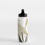 Gold Black Palm Leaves Dream #1 #tropical #decor #art #society6 Water Bottle Gallery Image 3