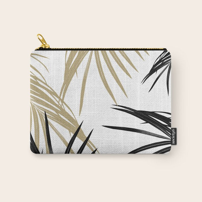 Gold Black Palm Leaves Dream #1 #tropical #decor #art #society6 Carry All Pouch Gallery Image 1
