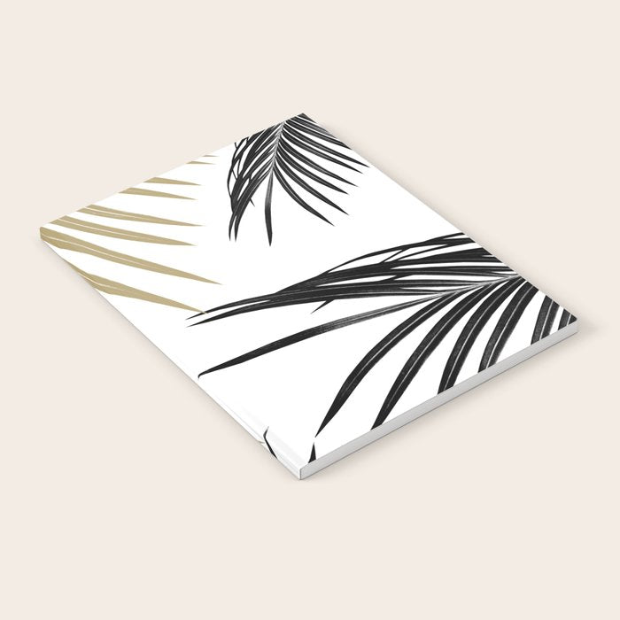 Gold Black Palm Leaves Dream #1 #tropical #decor #art #society6 Notebook Gallery Image 2