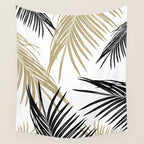 Gold Black Palm Leaves Dream #1 #tropical #decor #art #society6 Wall Tapestry Gallery Image 4