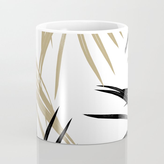 Gold Black Palm Leaves Dream #1 #tropical #decor #art #society6 Coffee Mug Gallery Image 4