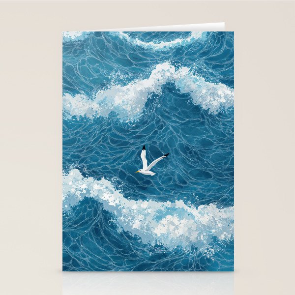 Japanese Art Bird Art Navy Blue Wall Art Japandi Poster Mid century Ocean Wall art Wabi Sabi Print Stationery Card Gallery Image 1
