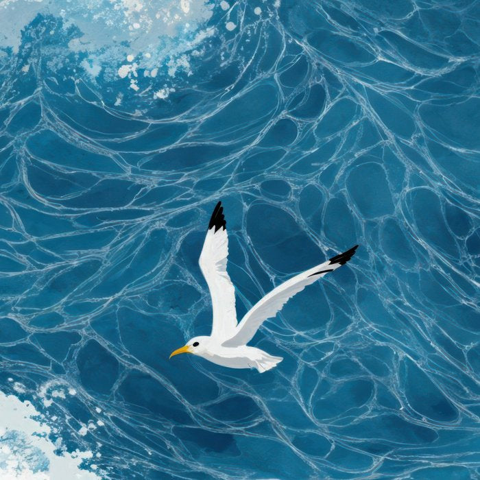 Japanese Art Bird Art Navy Blue Wall Art Japandi Poster Mid century Ocean Wall art Wabi Sabi Print Coffee Mug Gallery Image 2