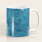 Japanese Art Bird Art Navy Blue Wall Art Japandi Poster Mid century Ocean Wall art Wabi Sabi Print Coffee Mug Gallery Image 1