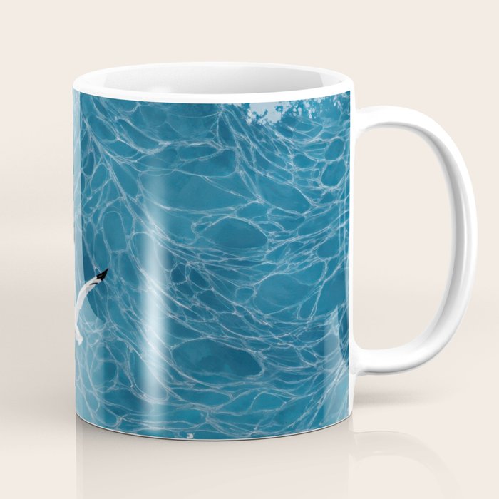 Japanese Art Bird Art Navy Blue Wall Art Japandi Poster Mid century Ocean Wall art Wabi Sabi Print Coffee Mug Gallery Image 1