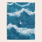 Japanese Art Bird Art Navy Blue Wall Art Japandi Poster Mid century Ocean Wall art Wabi Sabi Print Poster Gallery Image 4