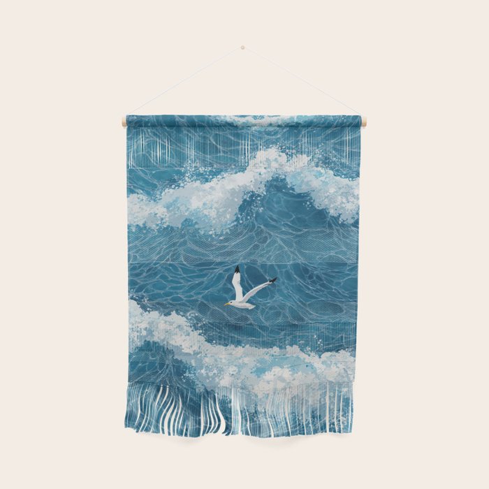 Japanese Art Bird Art Navy Blue Wall Art Japandi Poster Mid century Ocean Wall art Wabi Sabi Print Wall Hanging Gallery Image 1