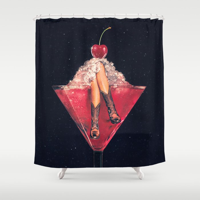Cherry Cowgirl Margarita Shower Curtain Gallery Image 1