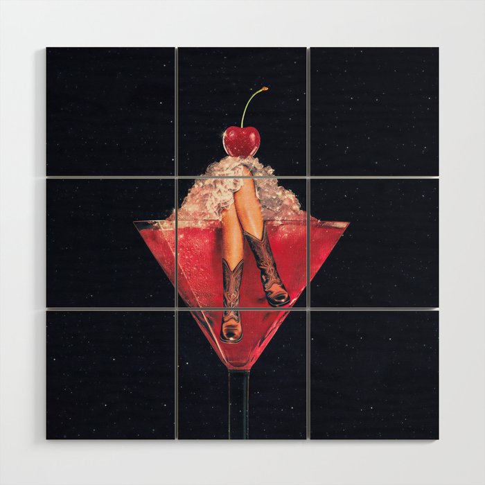 Cherry Cowgirl Margarita Wood Wall Art Gallery Image 1
