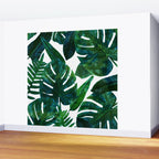 Tropical Nature Monstera Watercolor Painting, Botanical Jungle Dark Palm Illustration Wall Mural Gallery Image 2
