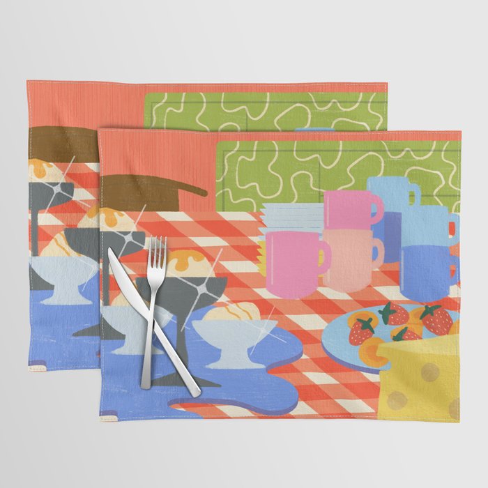 Midcentury Ice Cream Sundae Still Life Placemat Gallery Image 1
